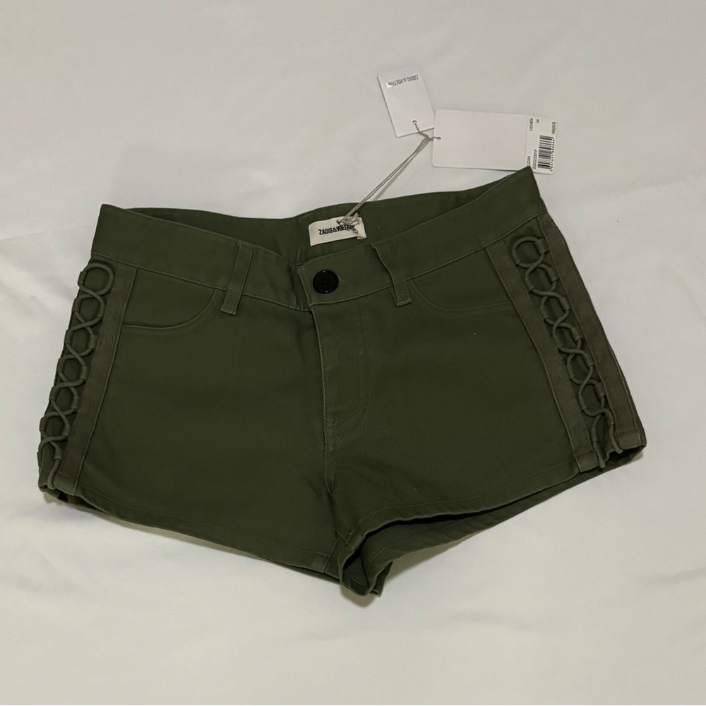 ZADIG & VOLTAIRE Green Suzan Mini Shorts